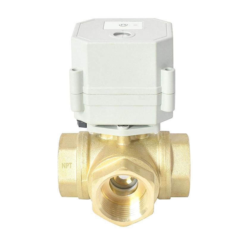 DN25 3 Way Brass Wi-Fi Electric Ball Valve