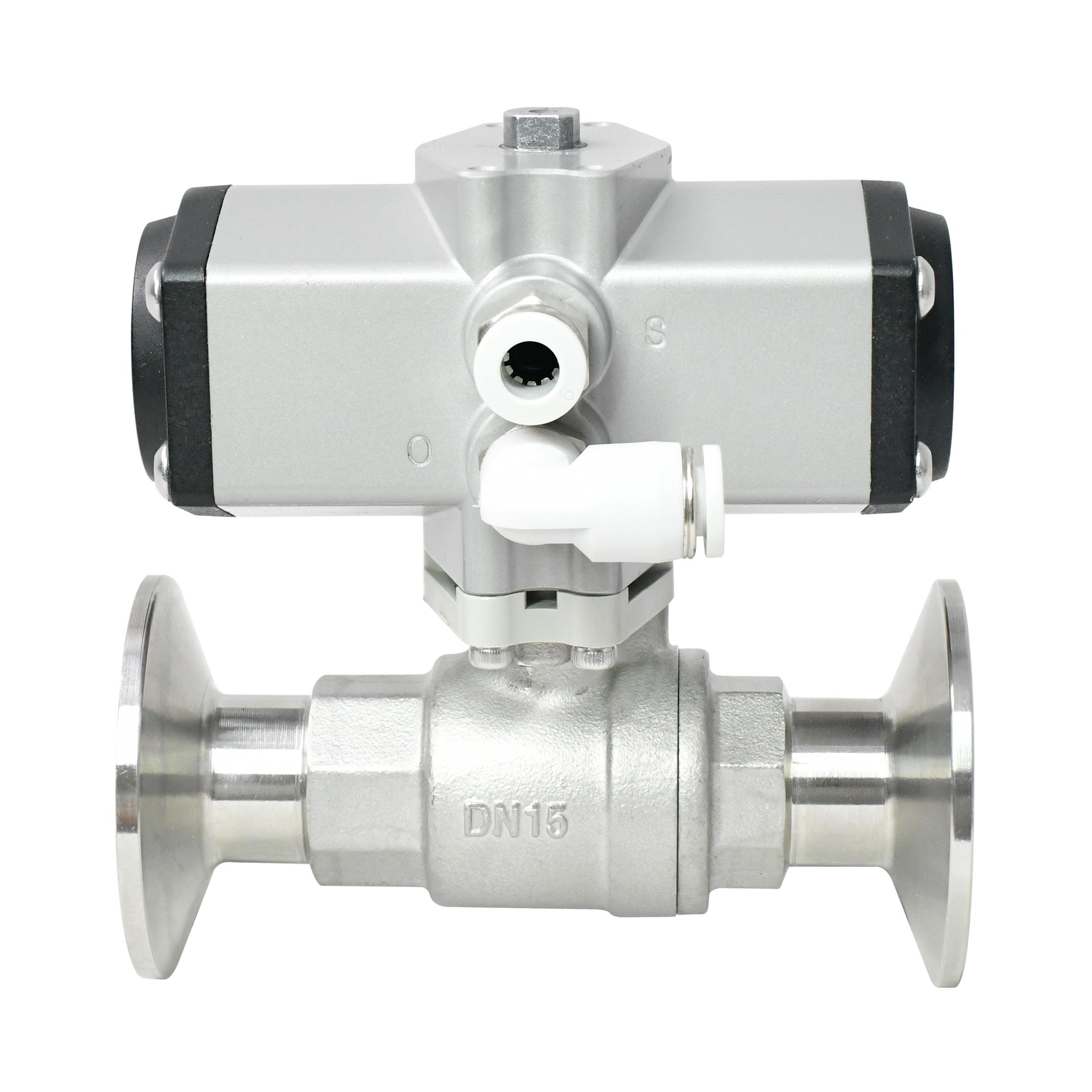 OEM 1S Open 1/2 Inch 2-Way Tri-clamp Pneumatic Actuated Ball  Valve