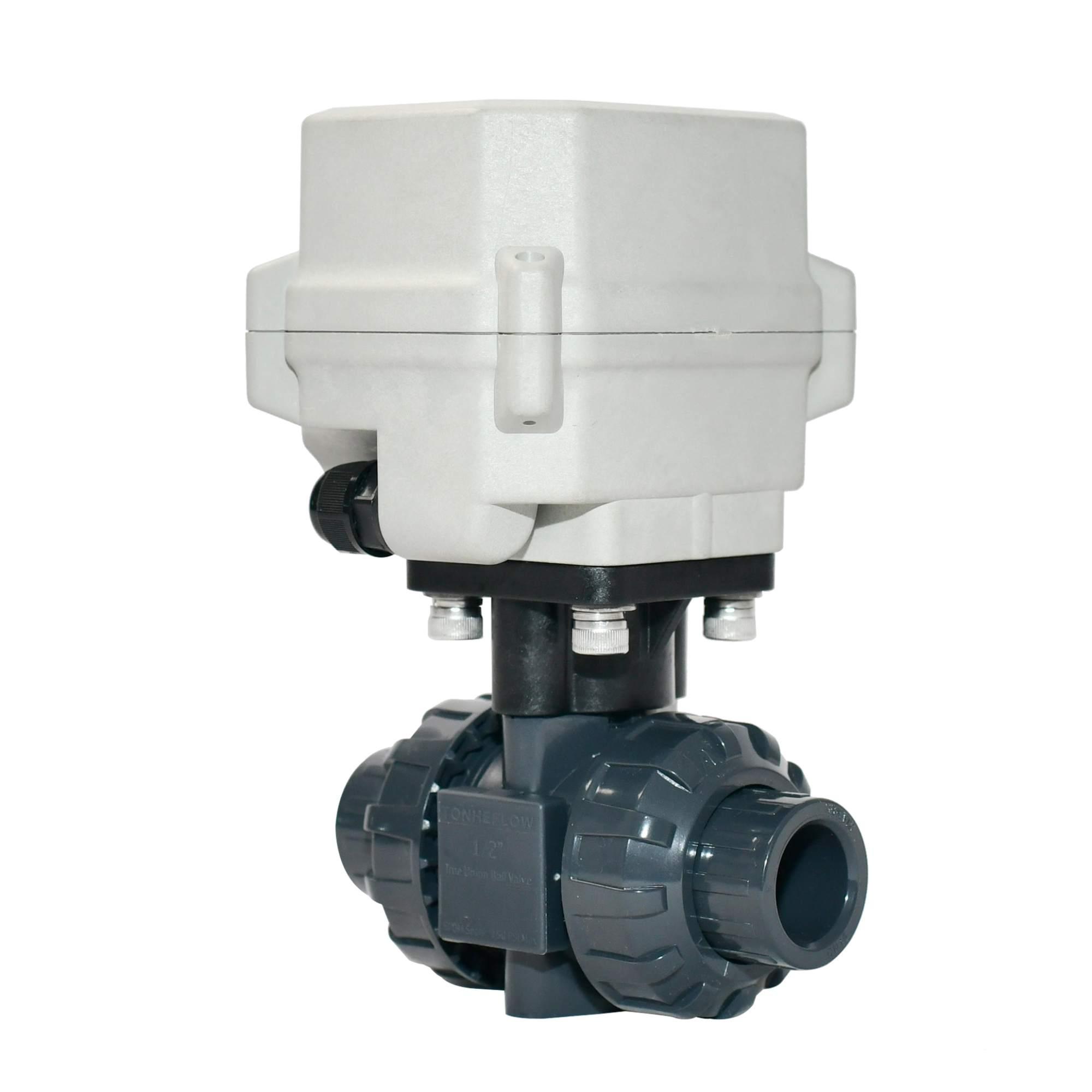 Tonheflow DN15 UPVC 2 Way 4-20mA Modulating Electric Control Water Ball Valve