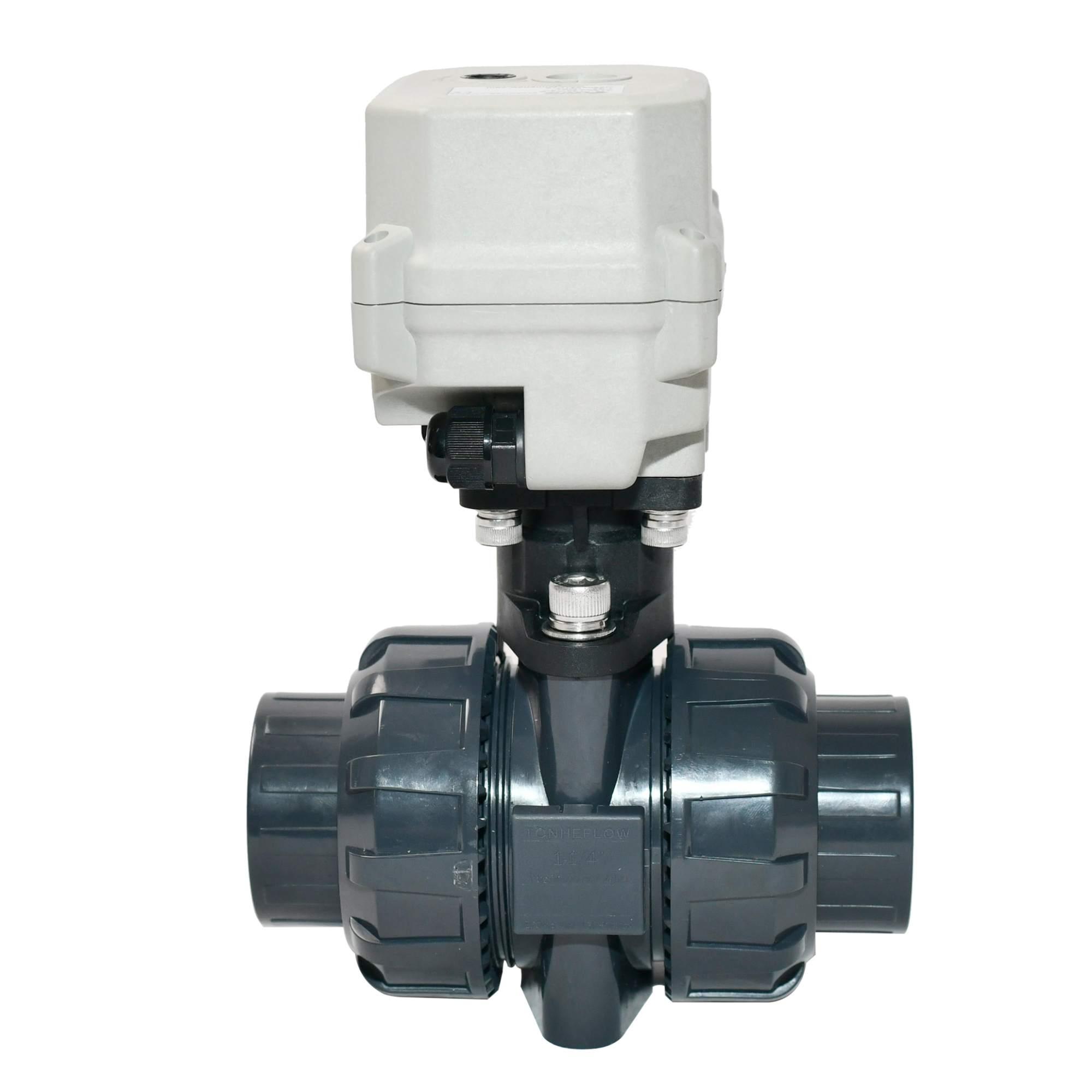 Switch type -UPVC DN32 two way electric ball valve  15N.m