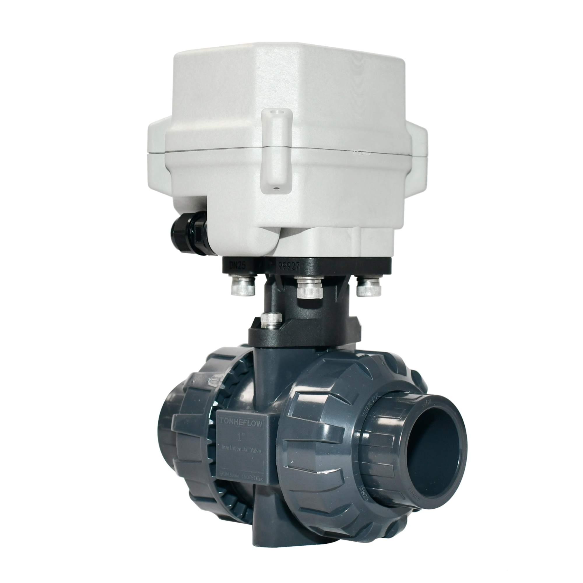 Switch type -DN25 UPVC  two way electric ball valve  
