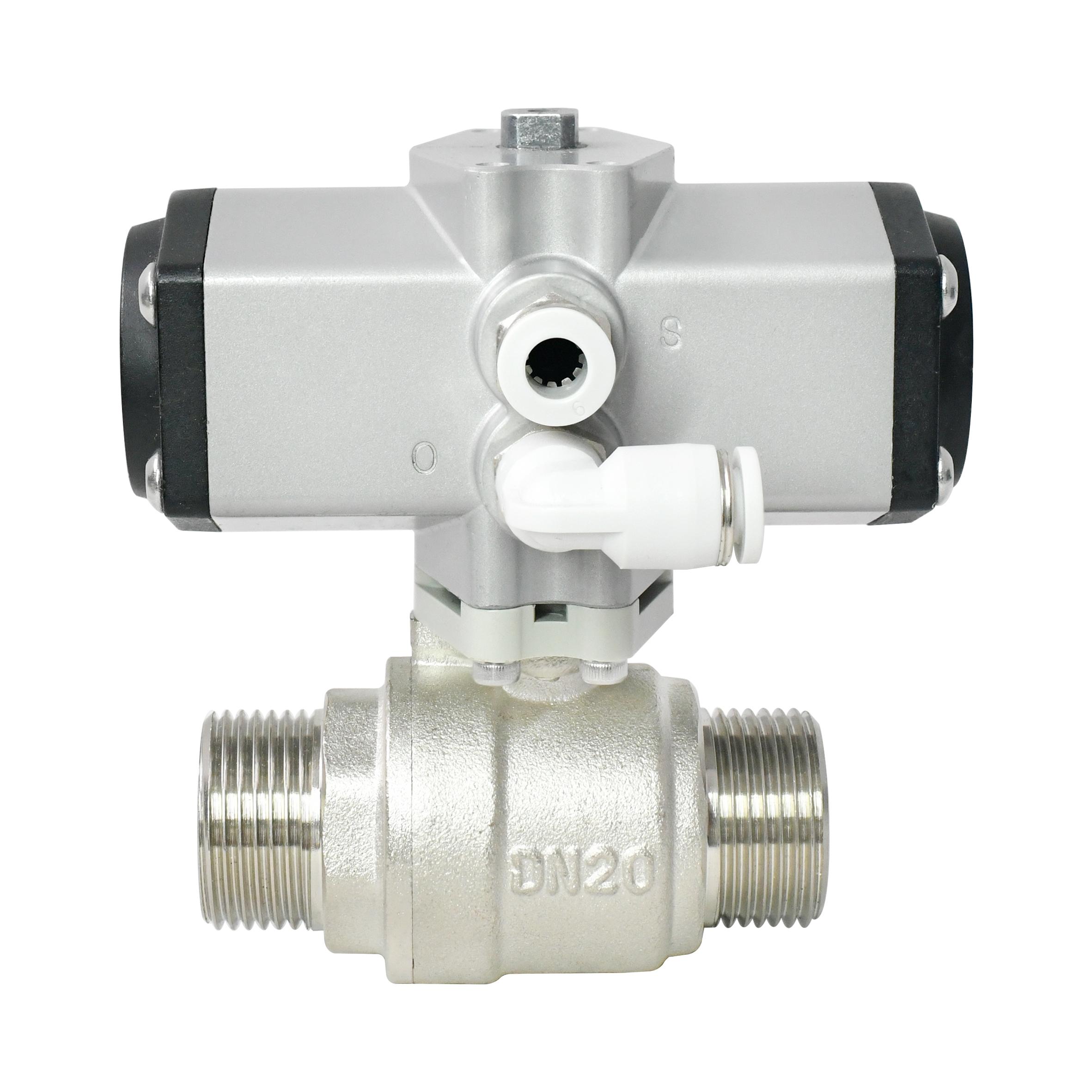 TONHE 1S Open 3/4 Inch Nickel plated brass 2-Way Male Thread Pneumatic Actuated 