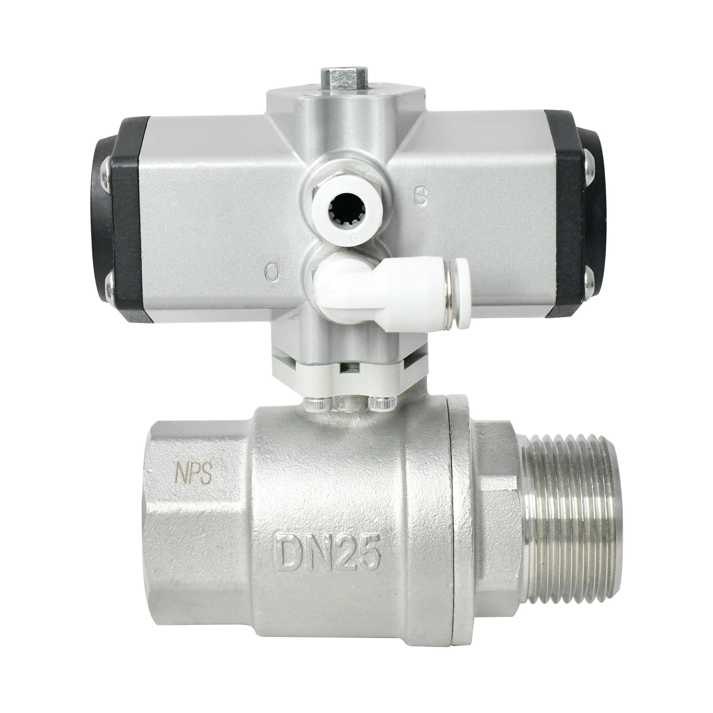 TONHE OEM 2 Way 3/4 Inch  Male Female Thread SS304  Pneumatic Ball Valve