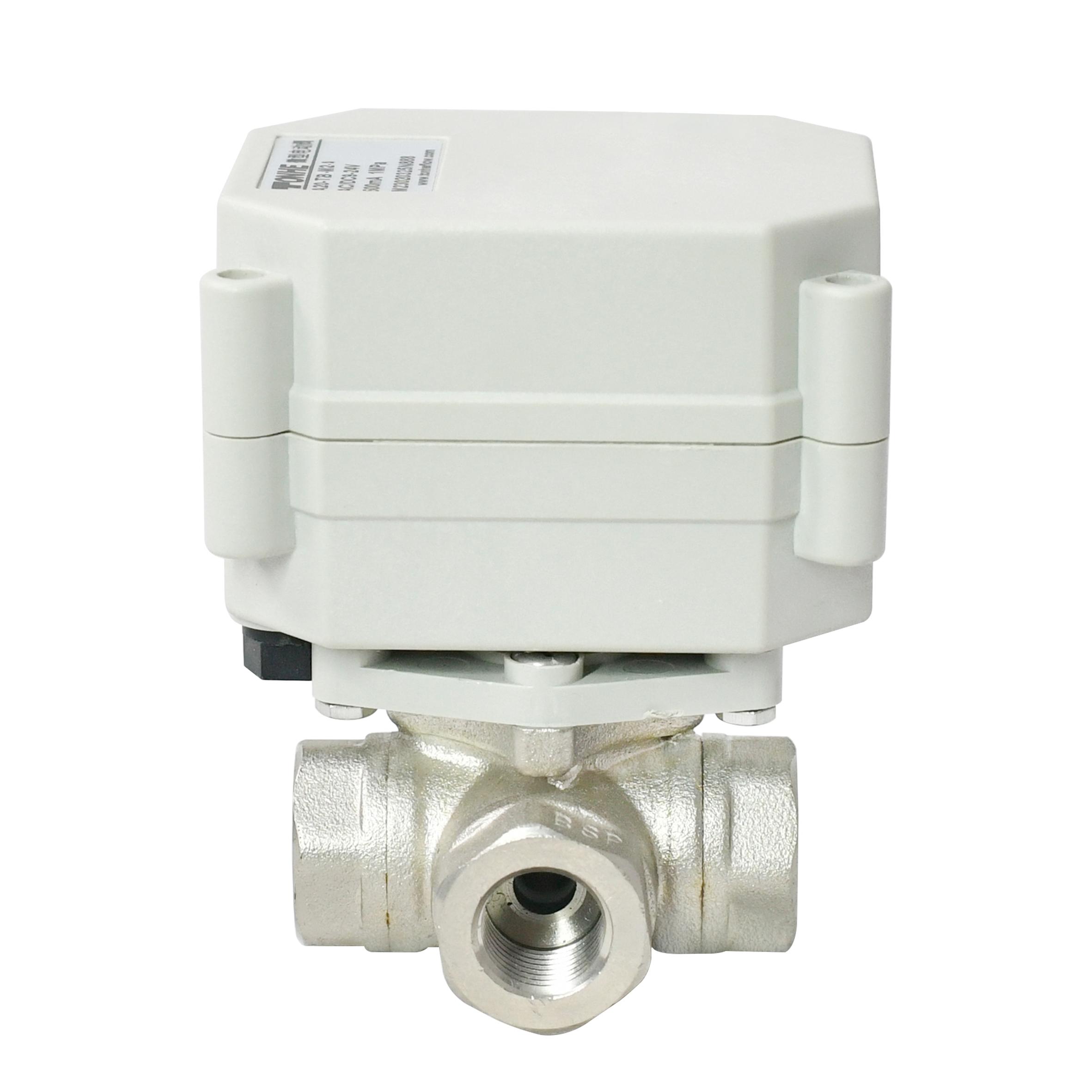 Switching type -1/4” Nickel plated brass 3 way electric ball valve  