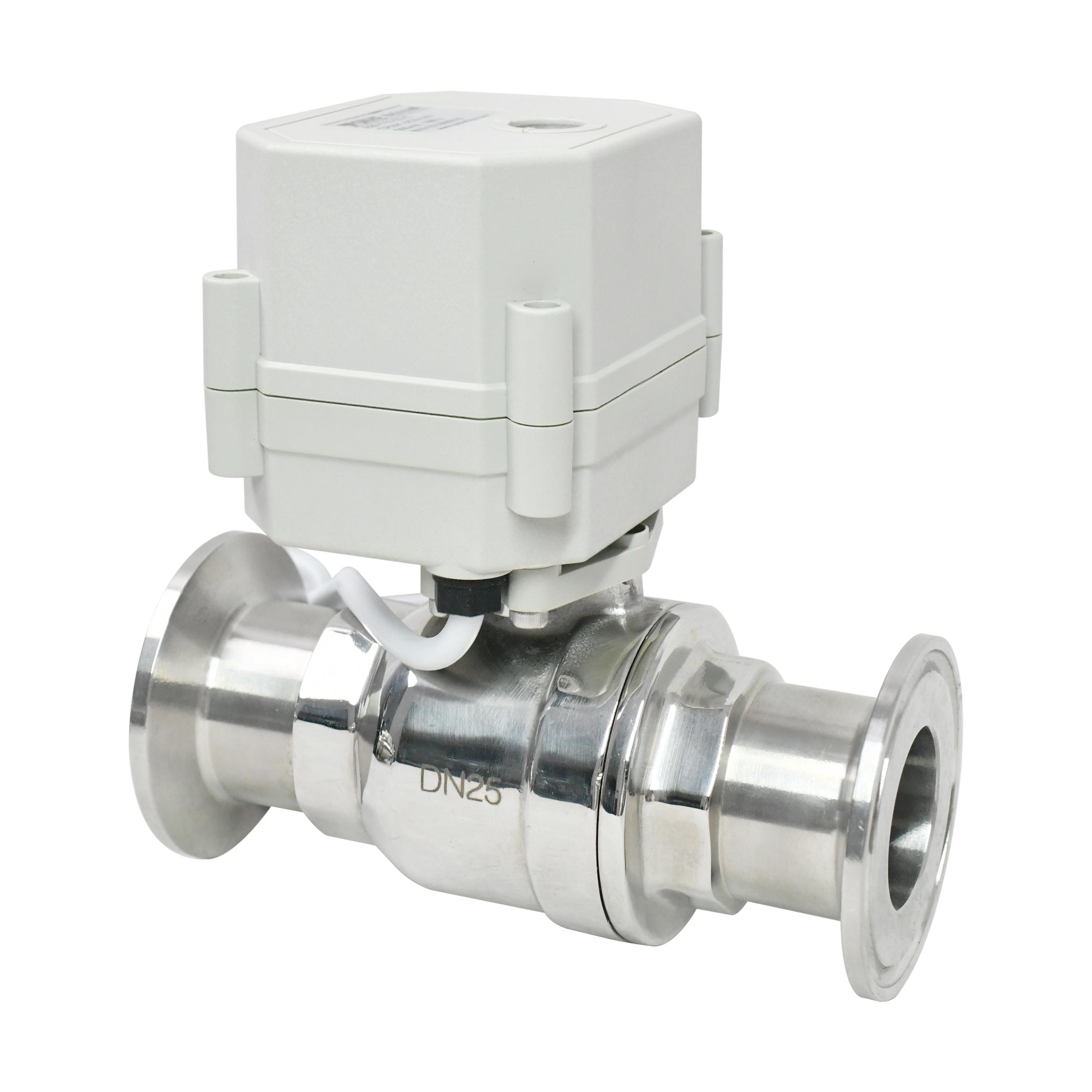 Tonhelow DN25 AC110-230V Electric Ball Valve 2-Way Tri-Clamp OEM Customizable