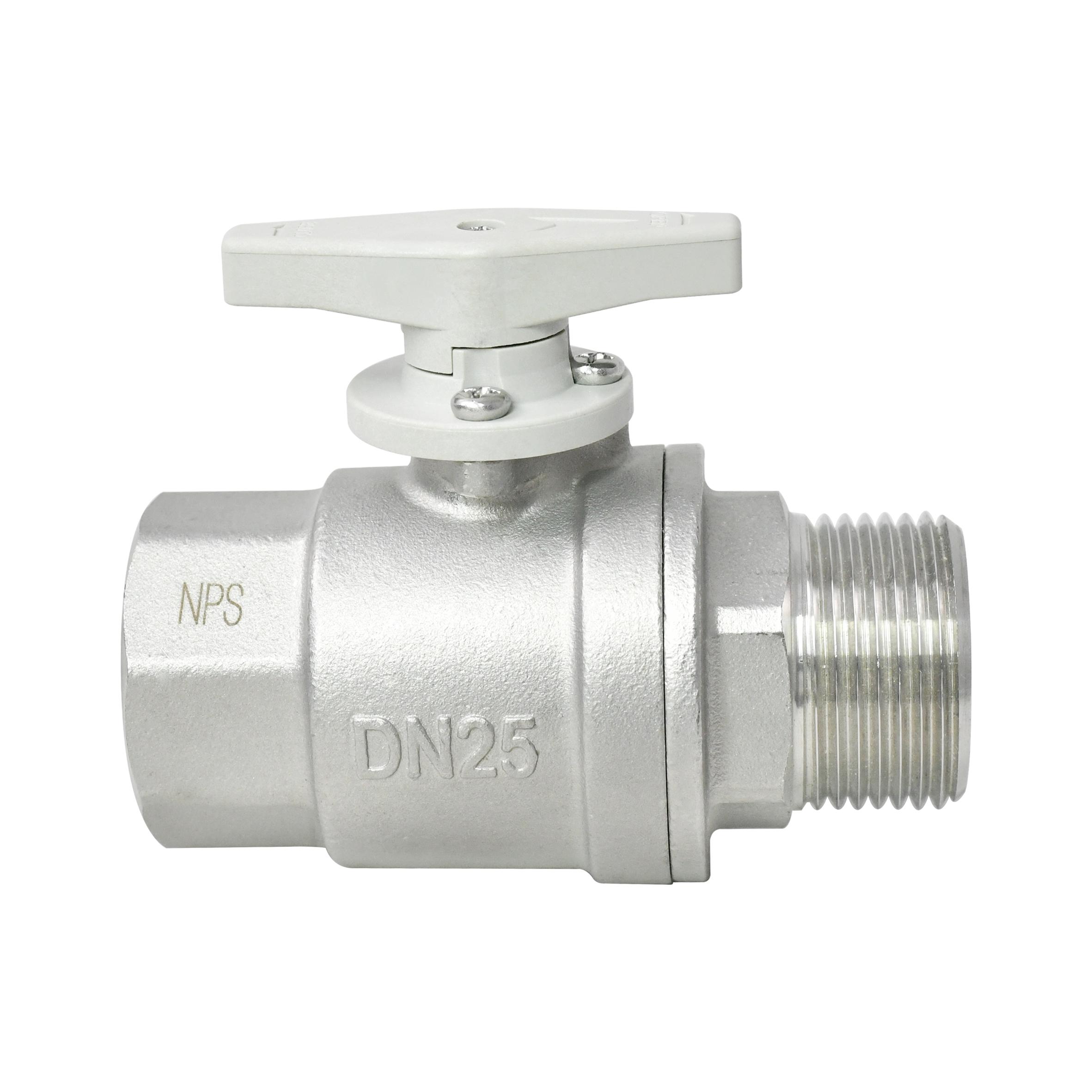 Tonheflow DN25 SS304 Female Male Threaded Ball Valve 2-Way Manual Water Valve 