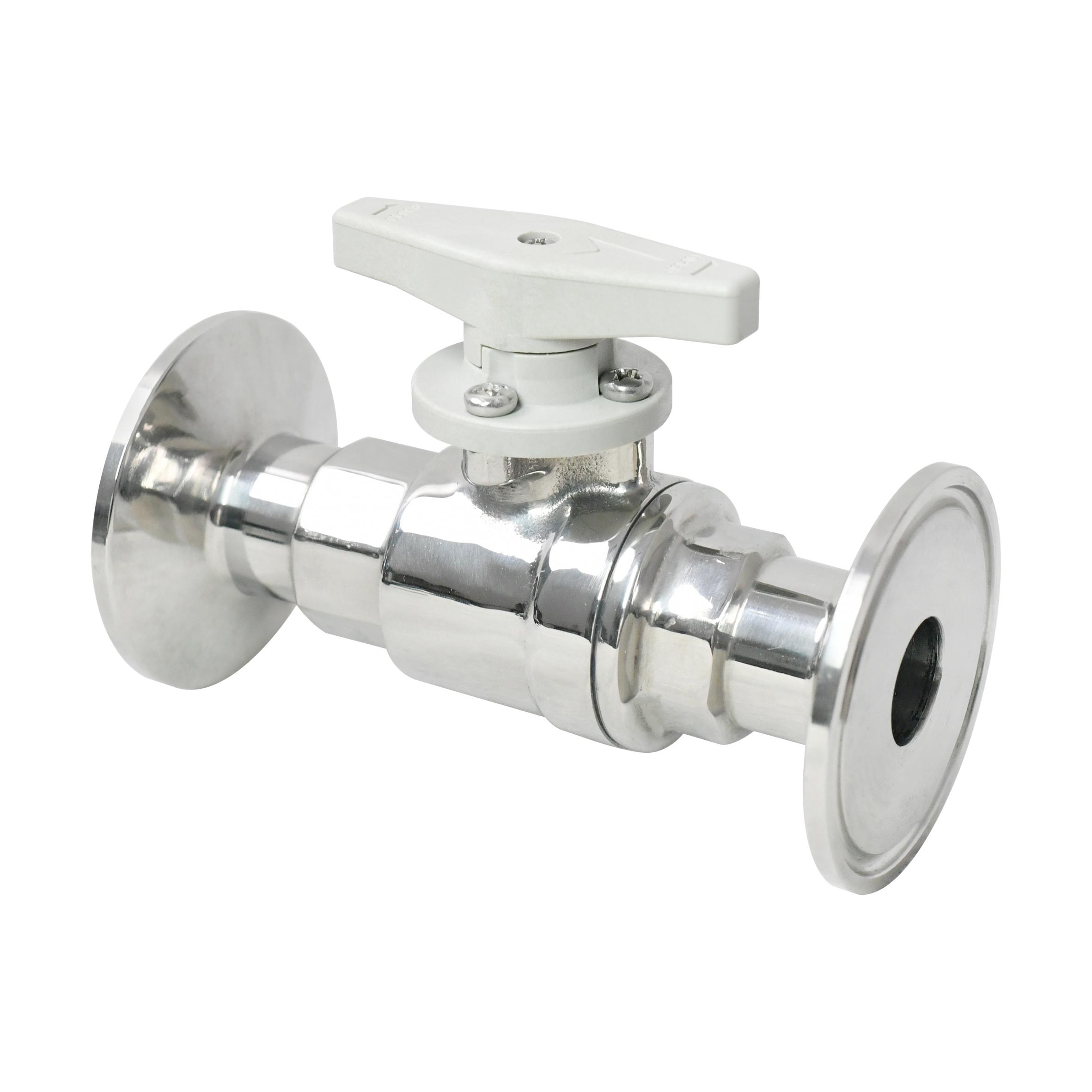 Tonheflow 2-Way Manual Sanitary Ball Valve, DN15, Tri-Clamp, SS304, Mirror Polis