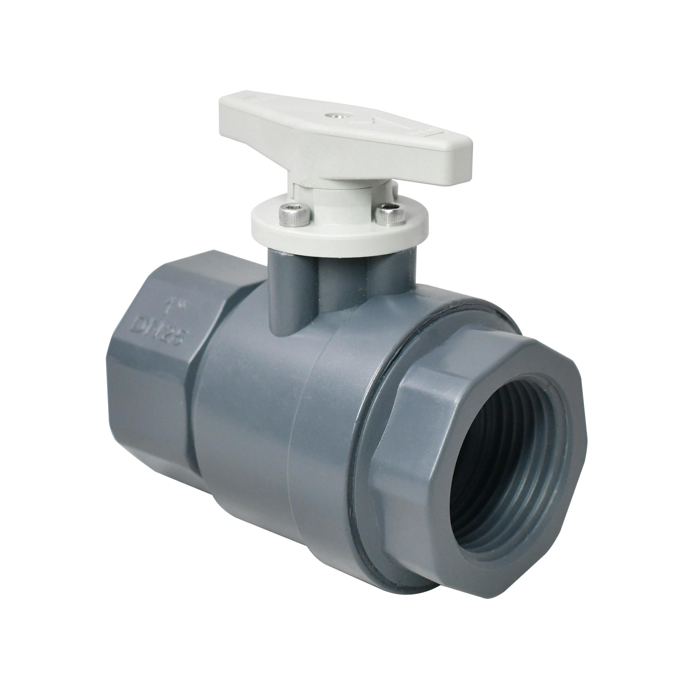 1 Inch UPVC Ball Valve, 2-Way Manual, Full Port, NPT/BSP, for Water Pipeline