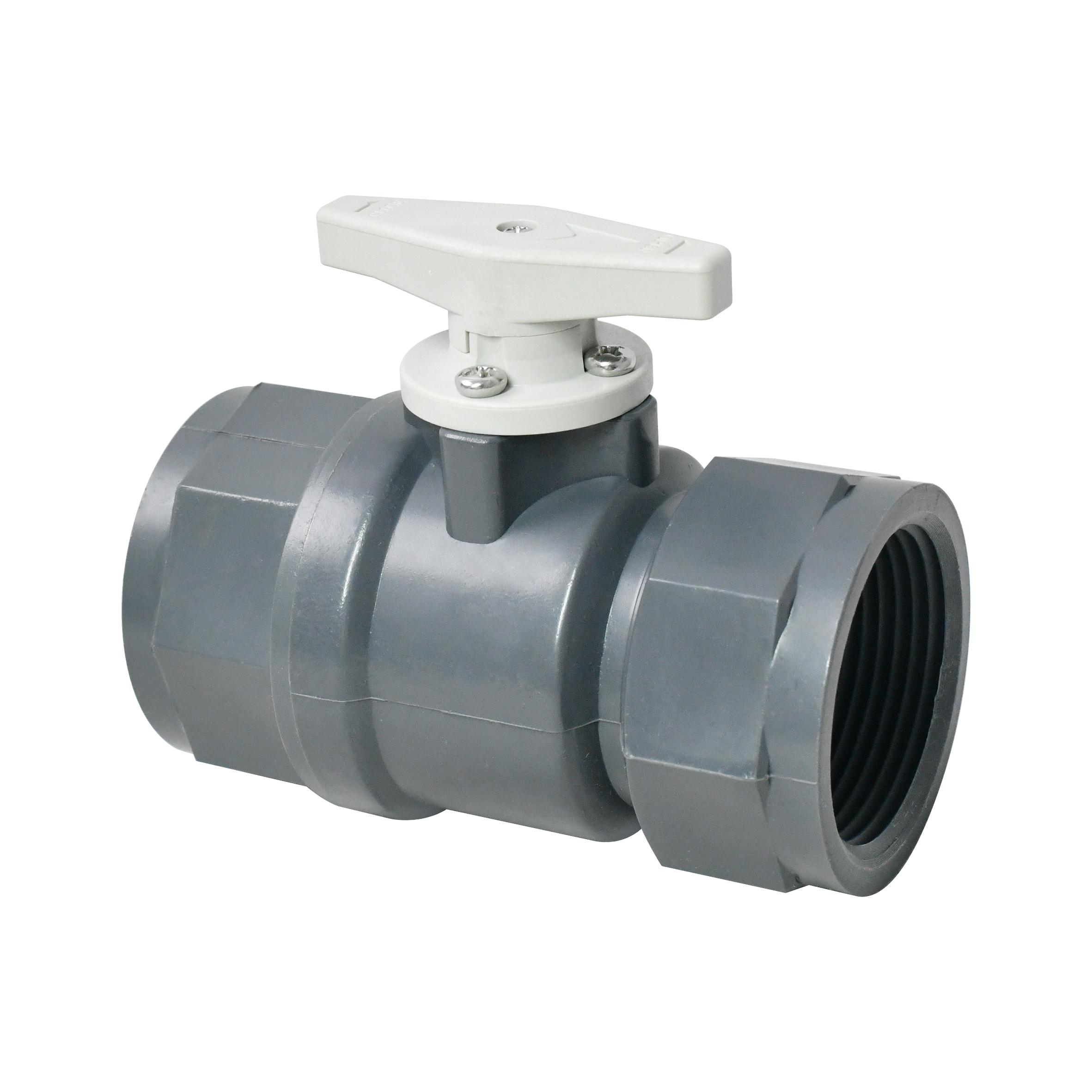 1-1/4 Inch UPVC Manual Ball Valve, Full Port, 2-Way, NPT/BSP, for Water Treatmen