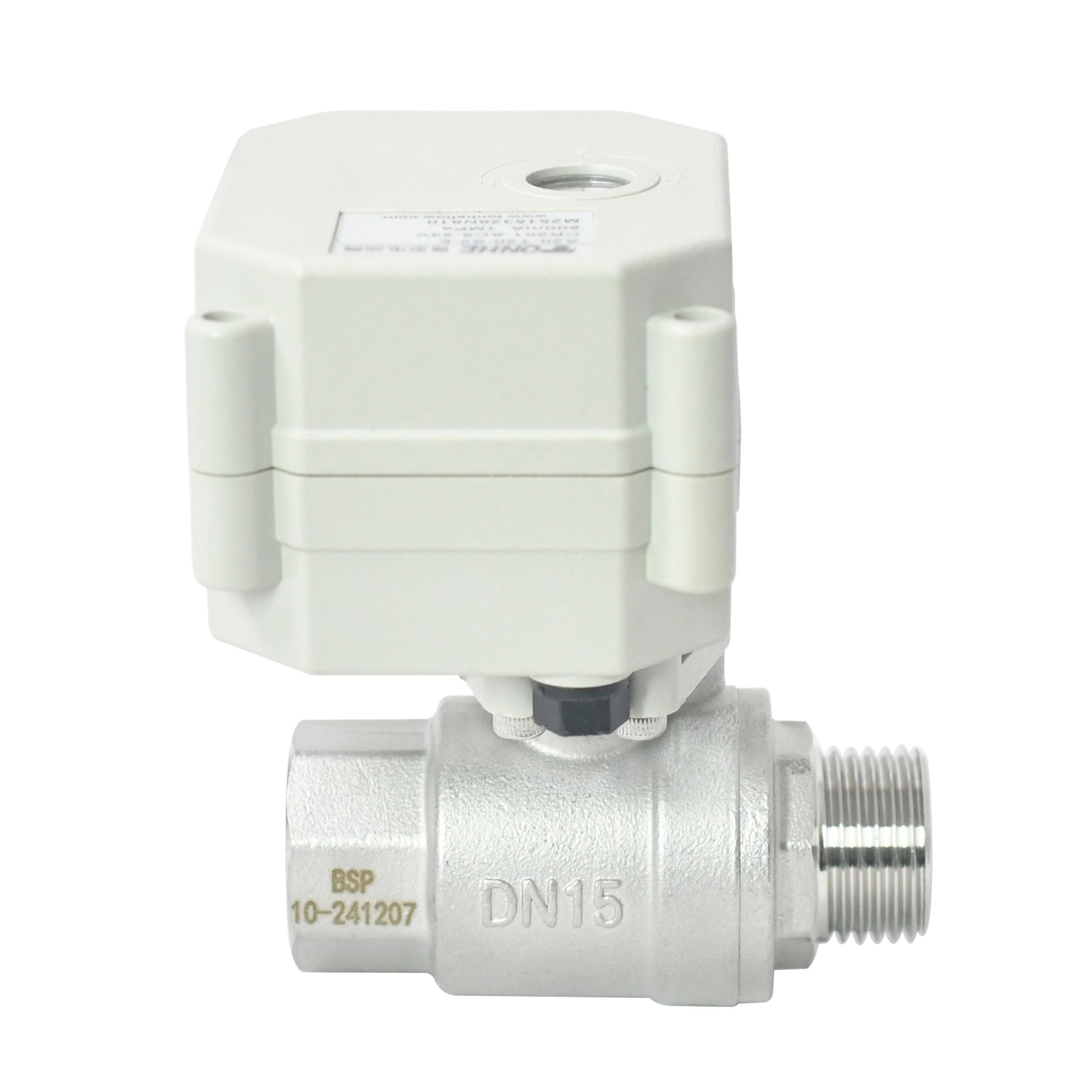 Switch type -With indicator， DN15 Female-male Thread Electric SS304 Ball Valve