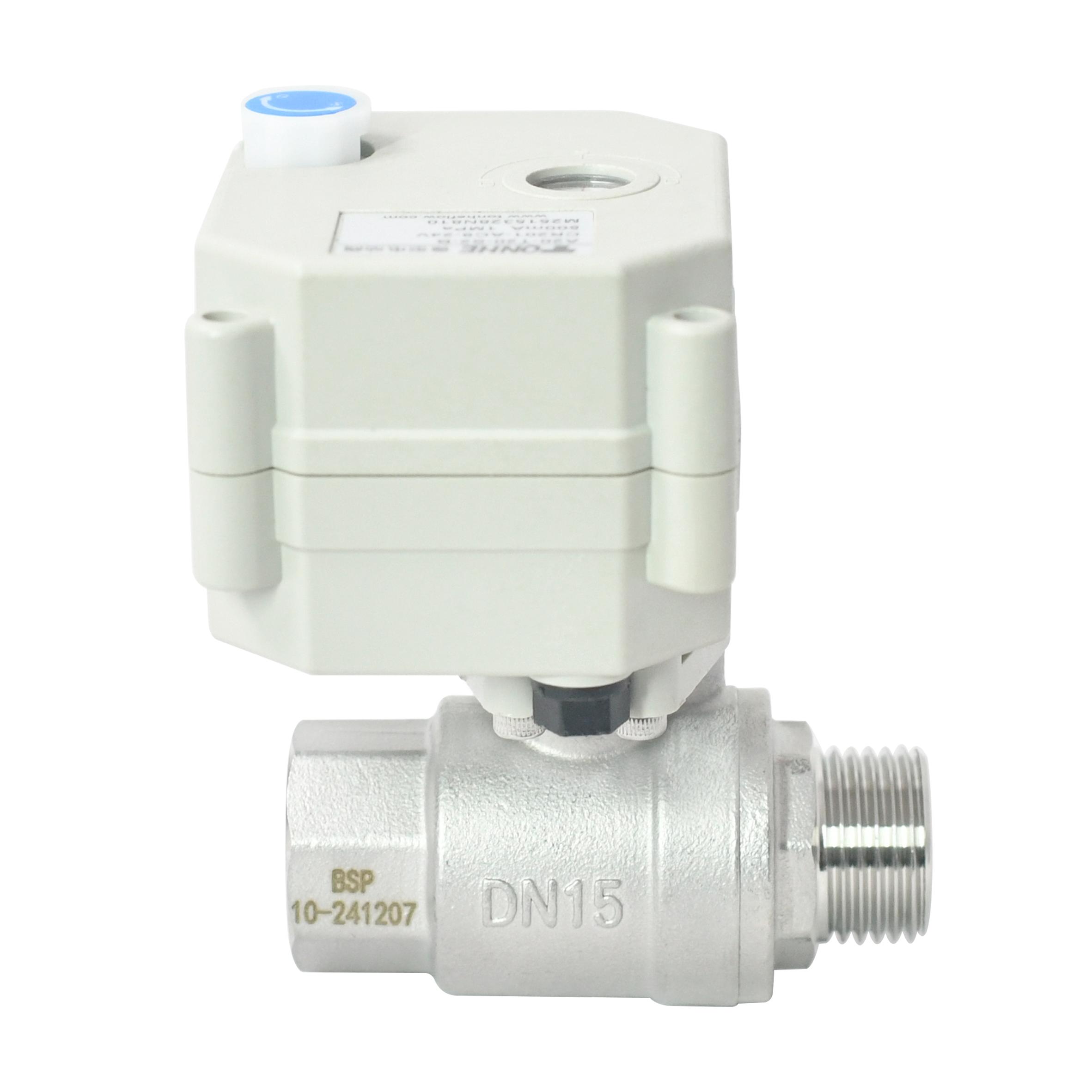 With indicator & manual override，DN15 Female-male Thread Electric SS304 Ball Val